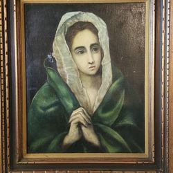Mater Dolorosa – El Greco Framed Oil Painting 18x24"