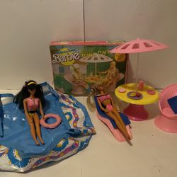 Vintage ‘80s Barbie Pool Patio Party with Beach Blast Dolls