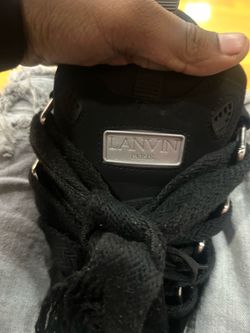 Lanvin Paris Black Lace-Up Sneakers