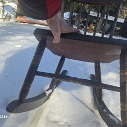 Vintage Rocking Chair Painted Black Finish 70 Sale