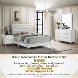 $39 down new bedroom set| finance available no credit check| while supplies lasts.