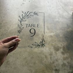Acrylic 1-20 Table Numbers In Silver. 