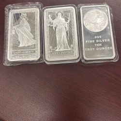 10 oz Silver Bars For Sale