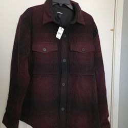 Men's Wool Blend Flannel Jacket Express XL 