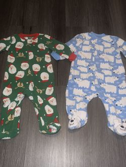 baby carter’s christmas 9 month sleep onesies 