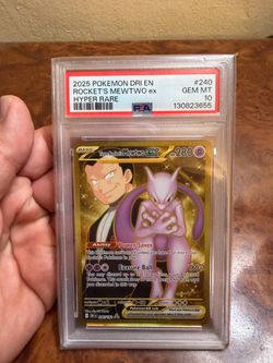 2025 POKEMON DRI EN-DESTINED RIVALS HYPER RARE TEAM ROCKET'S MEWTWO EX PSA 10