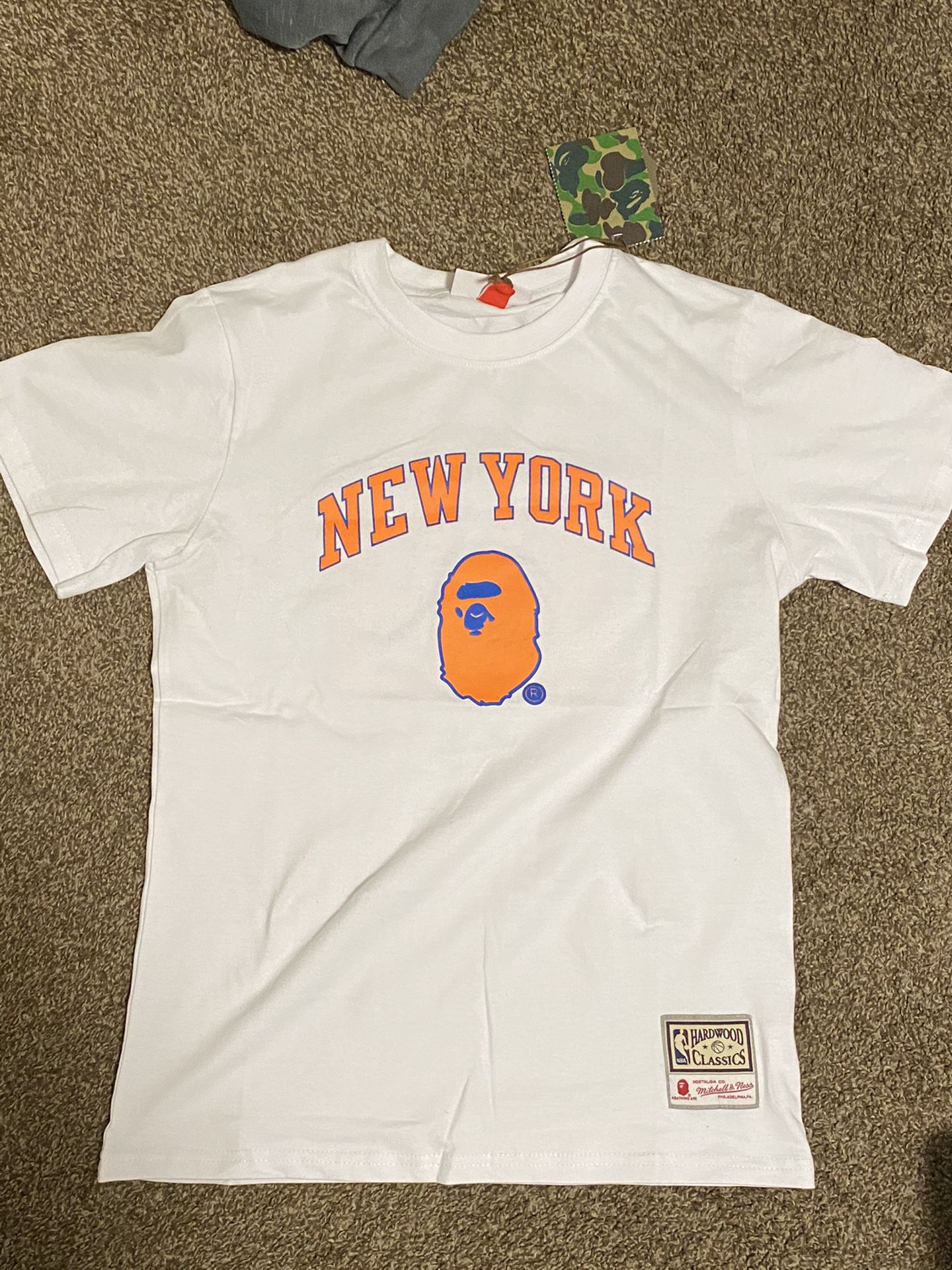 Bape X Mitchell & Ness Knicks shirt