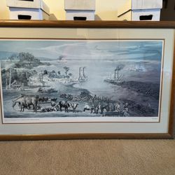 Logging On The Mississippi by Burny Myrick (Signed Original Wood Framed Portrait)