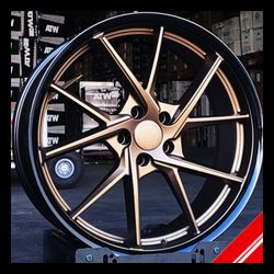 New 20" TL FT114 20X8.5 5X112/114 ET38 CB73.1 MATTE BRONZE / GLOSS BLACK LIP