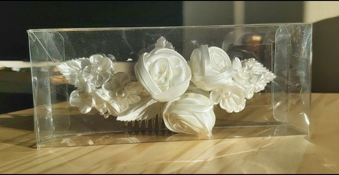 White Wedding Hair Comb for Bride