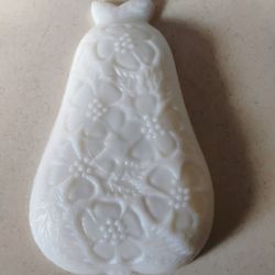 Vintage Milk Glass Pear Dish Bowl