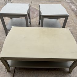 Wood Coffee Table And Side Table