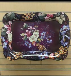 Metal / Tin Serving Tray - $12.99 purple / black ( NEW ) Kitchenware, Dinnerware