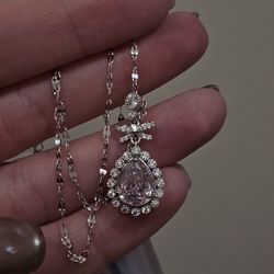 Certified Lab Grown Pink And White Diamond Solid Silver 