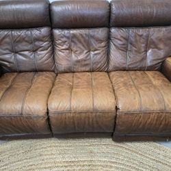 Leather Power Recliner Sofa And Gliding Chair