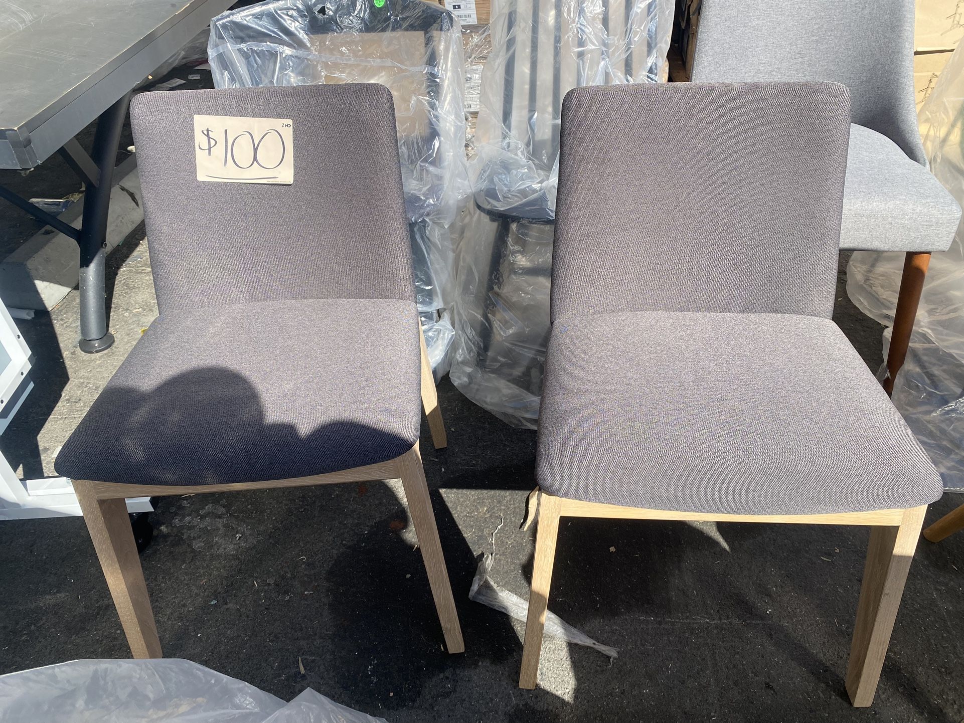 Set Of Two Gray Chairs