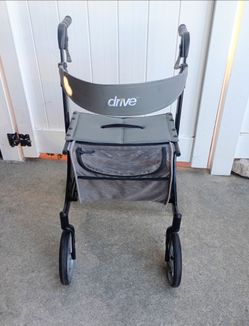Walker - Drive Nitro  - Foldable - 4-wheel Rollator with Seat and Breaks