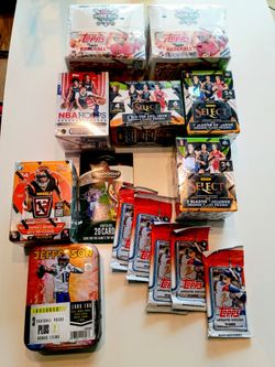 All different types of varieties of sports trading cards :