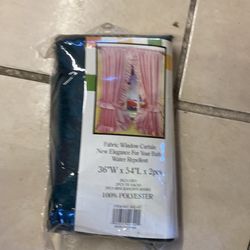 Fabric Window Curtain  New Elegance For Bath Room Water Repellent  36”Wx54”Lx2 Pcs Included 2 Pcs Tie Tie Backs And Two Pcs Adhesive Hoo