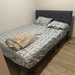 Queen Bed – Green Tea Memory Foam Mattress + Frame w/ Headboard