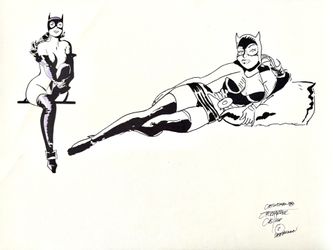 ORIGINAL ART Of Catwoman Sketch Done By Artist Christopher Castillo