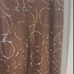 Dressy gold  wide legged sequin pants MEDIUM 