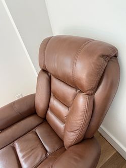 Leather chair with foot rest