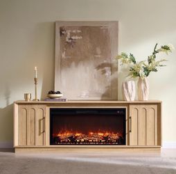 70” TV Console with Fireplace