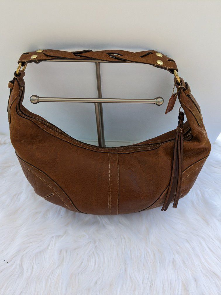 Vintage Coach hobo bag in whisky with braided strap