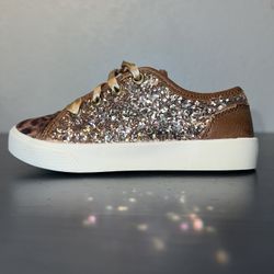 Girls BC Footwear Glitter Leopard Print Sneakers Size 9