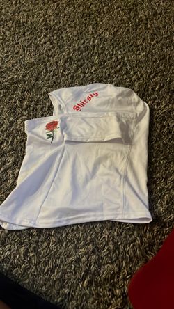Rose ski mask white