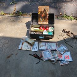 Fishing Tackle Box With Contents