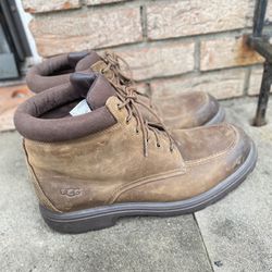 UGG Men's Biltmore Mid Ankle Boots Waterproof Leather Oak Size 12