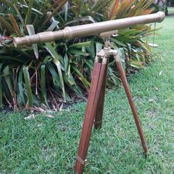 BRASS TELESCOPE ADJUSTABLE  TRIPOD