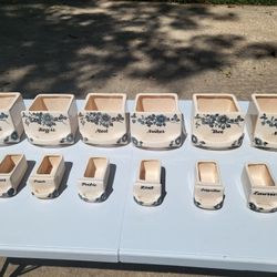 LOT OF UNIQUE ITALIAN CERAMIC HAND MADE PLANT POTS●