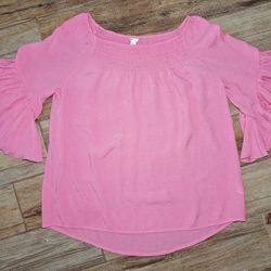 Ruffled off shoulder Boho Peasent top Size Large. Renaissance Medieval Gothic Pirate Princess Fairy