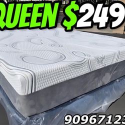 Queen Organic Cotton Hybrid Cool Memory Foam Mattress 