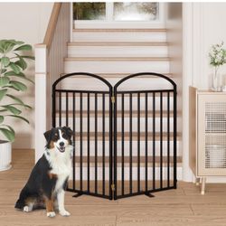 Panels Full Matel Freestanding Dog Gates, 48" Extra Wide 36" Tall Free Standing Dog Pet Gate