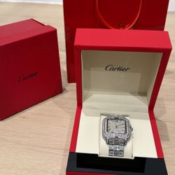 Cartier Santos Iced Out Watch