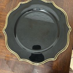 Chargers Plate  Black & Gold 