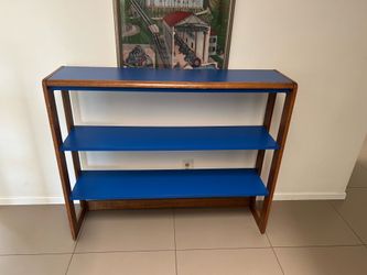 Blue  bookshelves