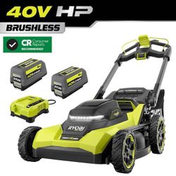 RYOBI 40V HP Brushless 21 in. Cordless Battery Walk Behind Multi-Blade Self-Propelled Mower w/ (2) 6.0Ah Batteries and Charger