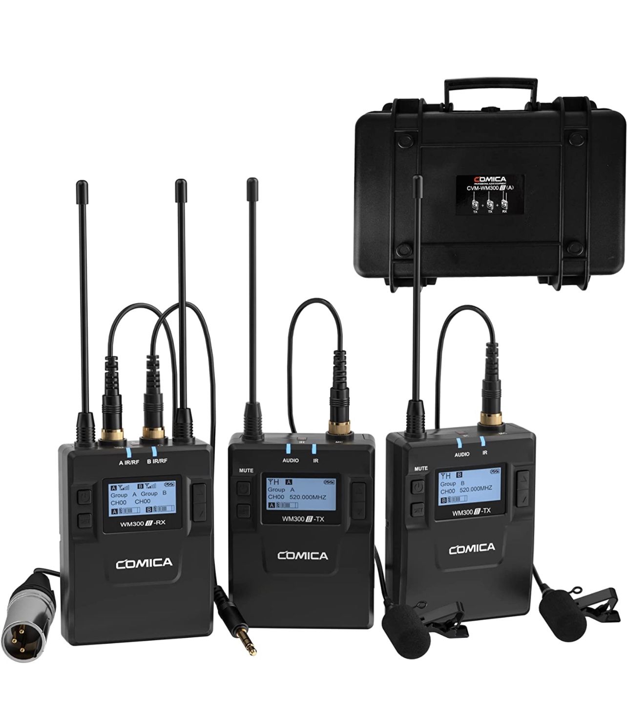 Set Of 3 Professional Wireless Microphones
