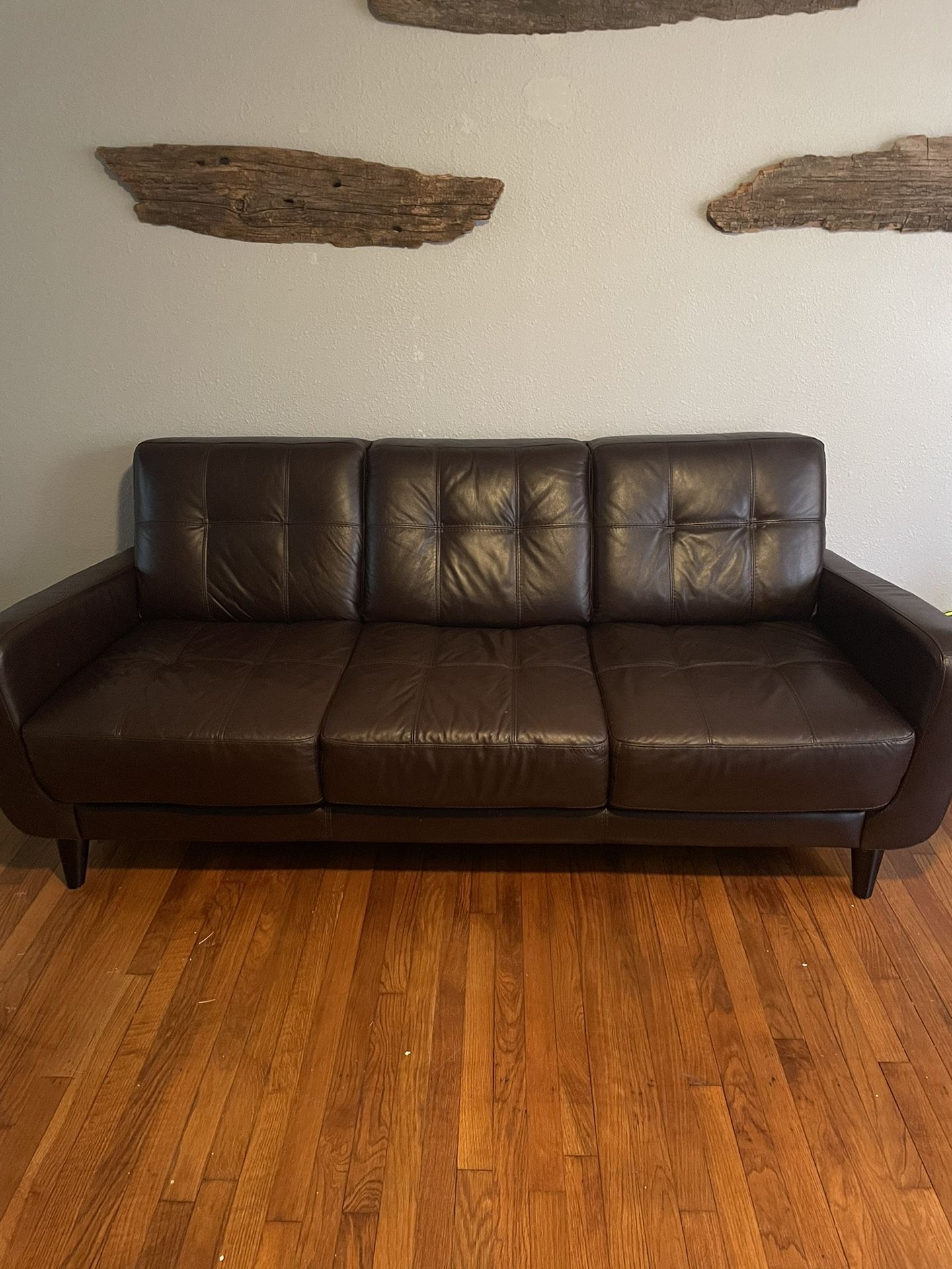 Dark Brown Leather Couch