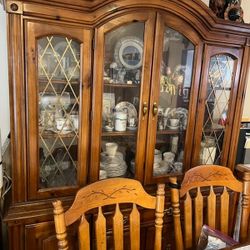 Rustic Solid Wood Dining Room Large Buffet Hutch
