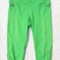ATHLETA  Bright Green Be Free  Capri Cropped Pants Leggings Run Pockets Women's Size M Medium