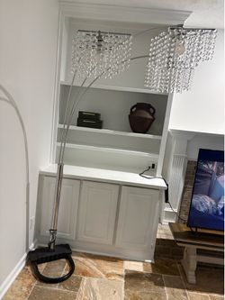 Arc Floor Lamp with Crystal Bead Shades