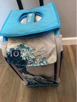 Zuca Sport Rolling Bag Travel Great Wave Insert Bag, Blue Frame, Seat Cover Rolling Case Travel