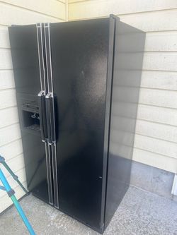 Black Side-by-Side Refrigerator with Ice Maker