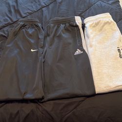 3 Pair Sweats Adidas’s, Nike, And 1 Large & Medium 